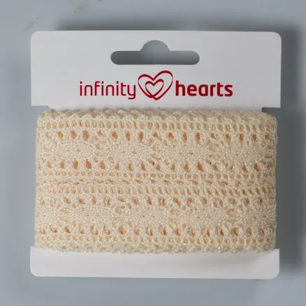 Infinity Hearts Spitzenband Polyester 25mm 2 Ecru - 5m