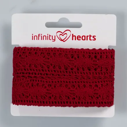 Infinity Hearts Spitzenband Polyester 25mm 10 Weinrot - 5m