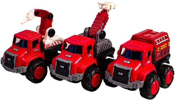 Feuerwehrautos aus Metall mit Trägheitsmotor 3 ass.
