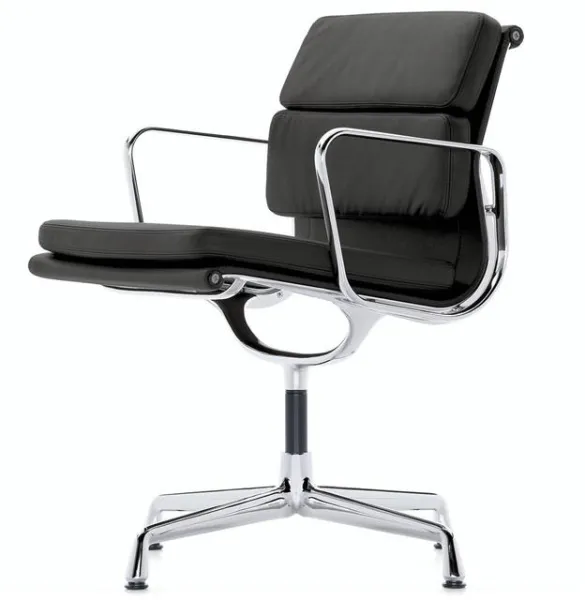 Vitra Soft Pad EA 208 Bürostuhl mit Drehfunktion Schwarz/Chrom