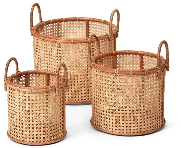 Stori Wick Körbe Rattan Set aus 3 Natural