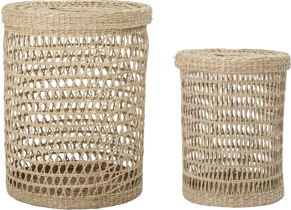 Connie, Korb mit Deckel, Seegras (Set á 2 Stk.)