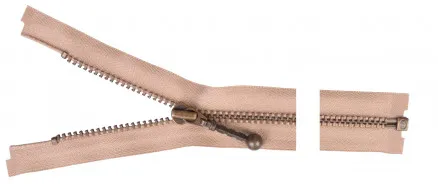 YKK Teilbarer Reißverschluss Antik Messing 30cm 4mm Beige