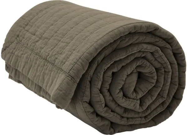 Magnhild, Gestepptes Bettüberwurf, Rinde, 160x280 cm