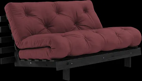 Karup Design Roots Schlafsofa mit Roots Matratze 140x200 Bordeaux/Schwarz lackiert