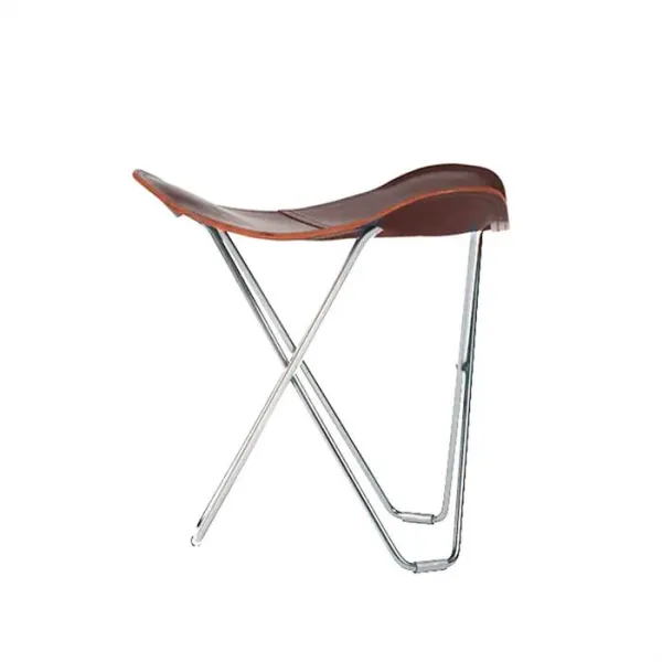 Cuero Pampa Flying Goose Hocker - Chromgestell - Schokolade