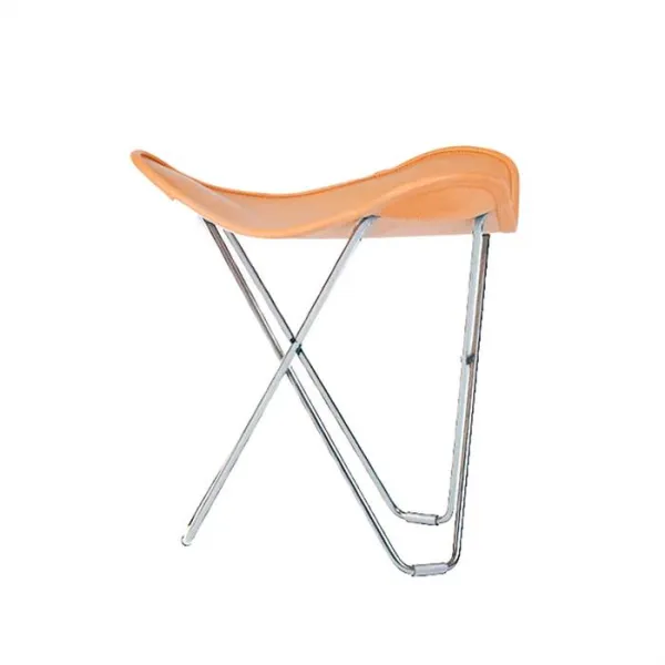 Cuero Pampa Flying Goose Hocker - Chromgestell