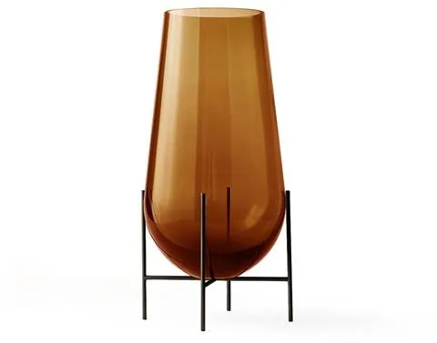 Audo Echasse Vase Klein Amber/ Bronziertes Messing