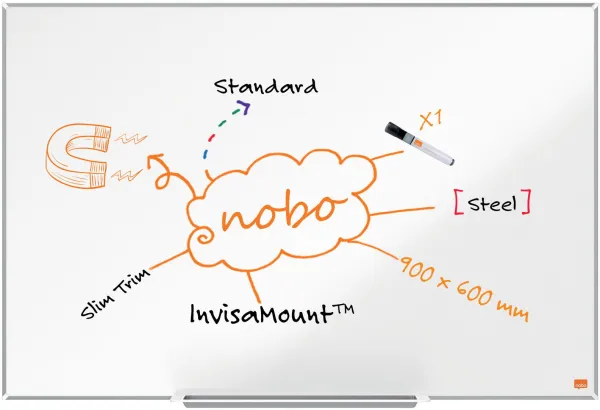 Nobo Impression Pro Stahl-Whiteboard 90x60cm weiß